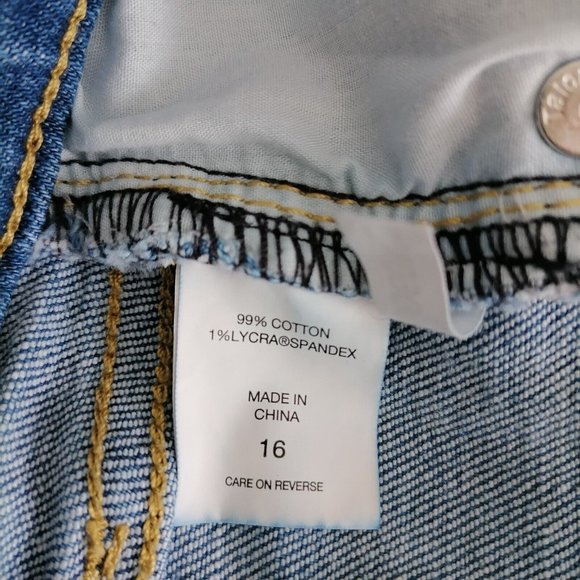 New York & Company Womens Blue Raw Hem Mid Rise Boyfriend Denim Shorts Size 16 - Picture 6 of 7